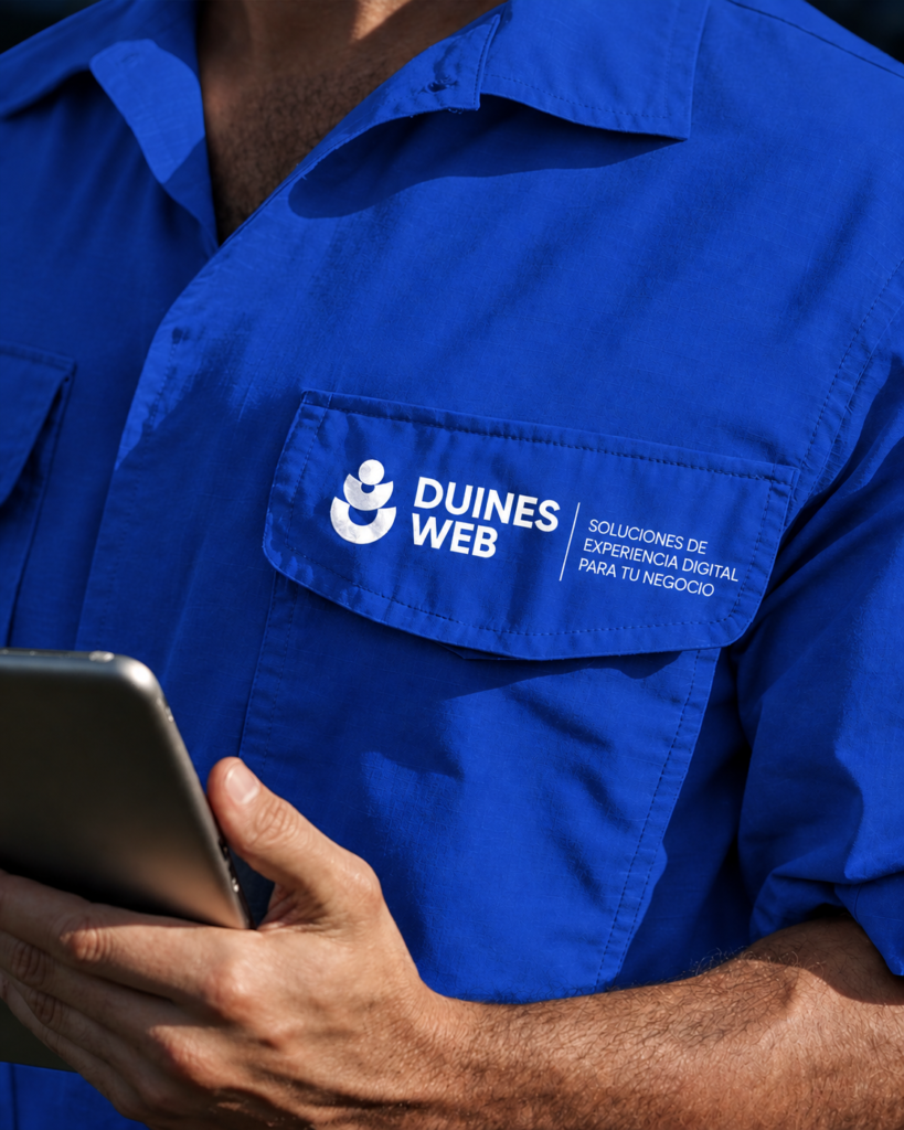 Camisa de trabajo con logotipo bordado en el pecho marcado con DTF