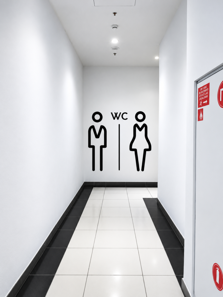 Señalética de baños en fresado CNC